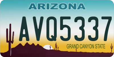 AZ license plate AVQ5337