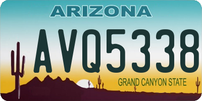 AZ license plate AVQ5338