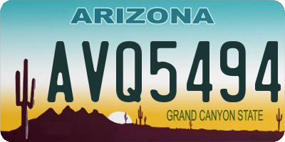 AZ license plate AVQ5494