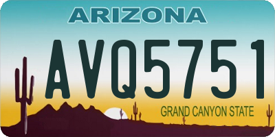 AZ license plate AVQ5751
