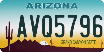 AZ license plate AVQ5796