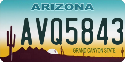 AZ license plate AVQ5843