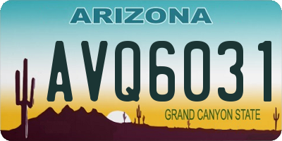 AZ license plate AVQ6031