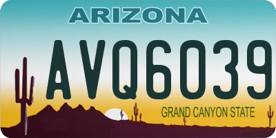 AZ license plate AVQ6039