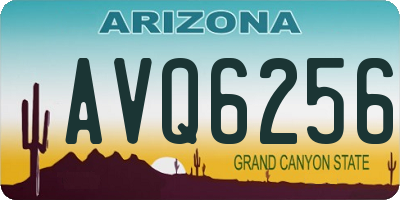 AZ license plate AVQ6256