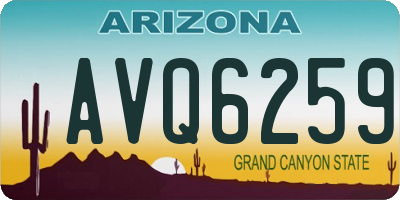 AZ license plate AVQ6259