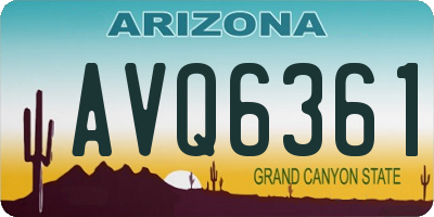 AZ license plate AVQ6361