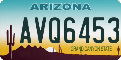 AZ license plate AVQ6453