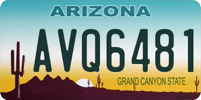 AZ license plate AVQ6481