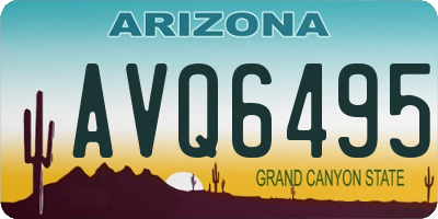 AZ license plate AVQ6495