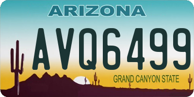 AZ license plate AVQ6499