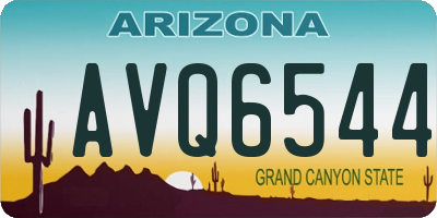 AZ license plate AVQ6544