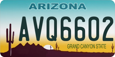 AZ license plate AVQ6602