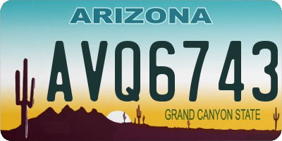 AZ license plate AVQ6743