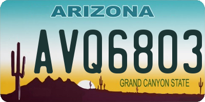 AZ license plate AVQ6803