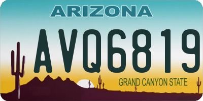 AZ license plate AVQ6819