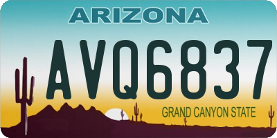 AZ license plate AVQ6837