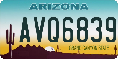 AZ license plate AVQ6839