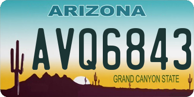 AZ license plate AVQ6843
