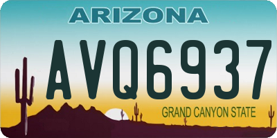 AZ license plate AVQ6937