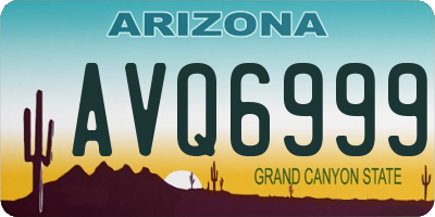AZ license plate AVQ6999