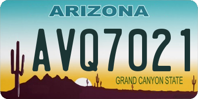 AZ license plate AVQ7021