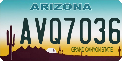 AZ license plate AVQ7036