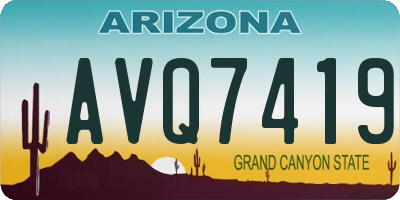 AZ license plate AVQ7419