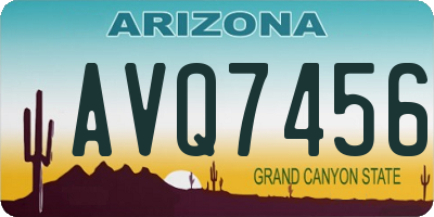 AZ license plate AVQ7456