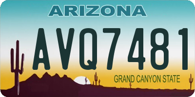 AZ license plate AVQ7481