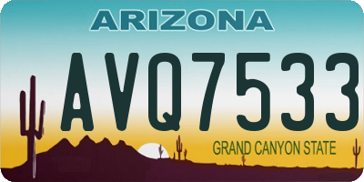 AZ license plate AVQ7533