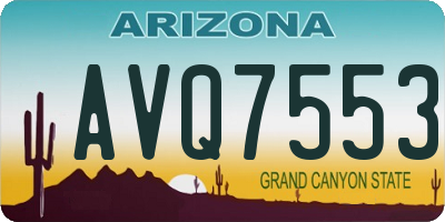 AZ license plate AVQ7553