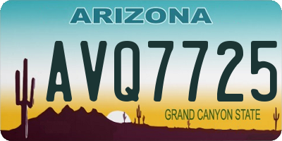 AZ license plate AVQ7725