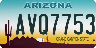 AZ license plate AVQ7753