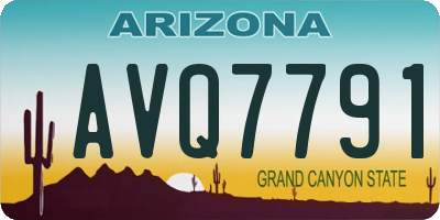 AZ license plate AVQ7791