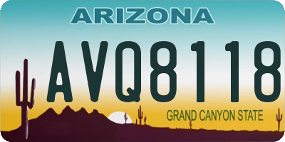 AZ license plate AVQ8118