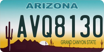 AZ license plate AVQ8130