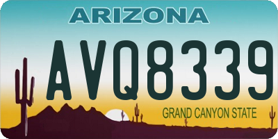 AZ license plate AVQ8339