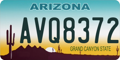 AZ license plate AVQ8372