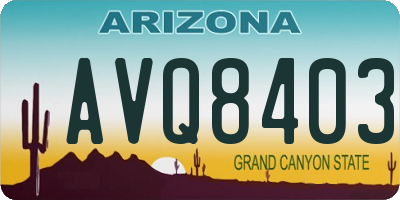 AZ license plate AVQ8403