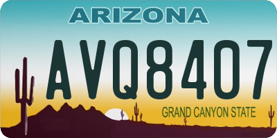 AZ license plate AVQ8407