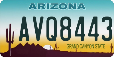 AZ license plate AVQ8443
