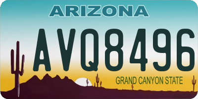 AZ license plate AVQ8496