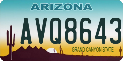 AZ license plate AVQ8643