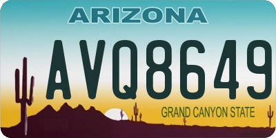 AZ license plate AVQ8649