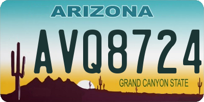 AZ license plate AVQ8724