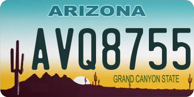 AZ license plate AVQ8755