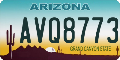 AZ license plate AVQ8773