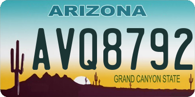 AZ license plate AVQ8792