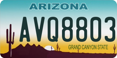 AZ license plate AVQ8803
